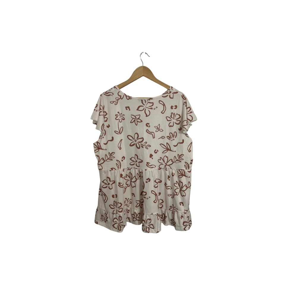 BloomChic Cream and Brown Floral Blouse - Picture 2 of 4